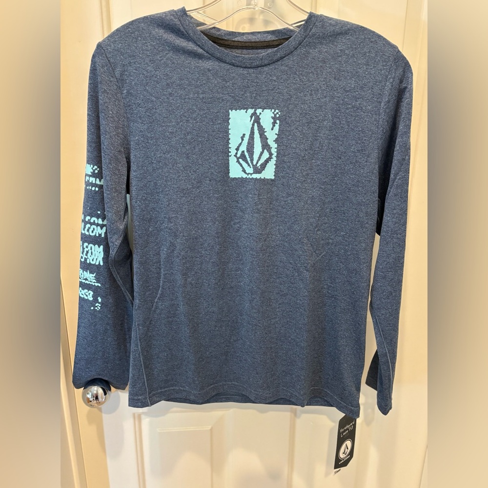 Volcom Blue 'Thrashguard Loose Fit'  Shirt -   Boys L - NWT